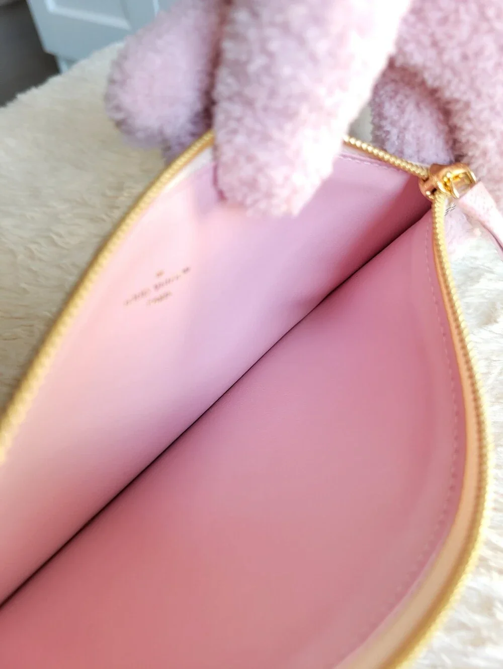 Louis Vuitton FELICIE Insert Coin Make Up Purse Wallet Damier Azur Rose
